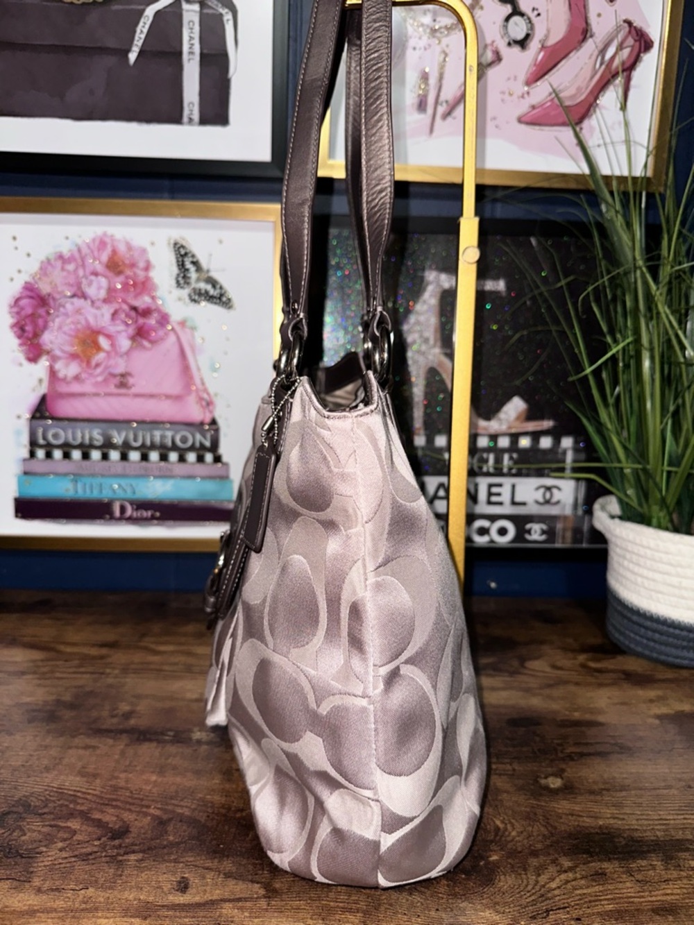 Coach Campbell Signature Metallic Belle Carryall shoulder bag - Picture 10 of 16